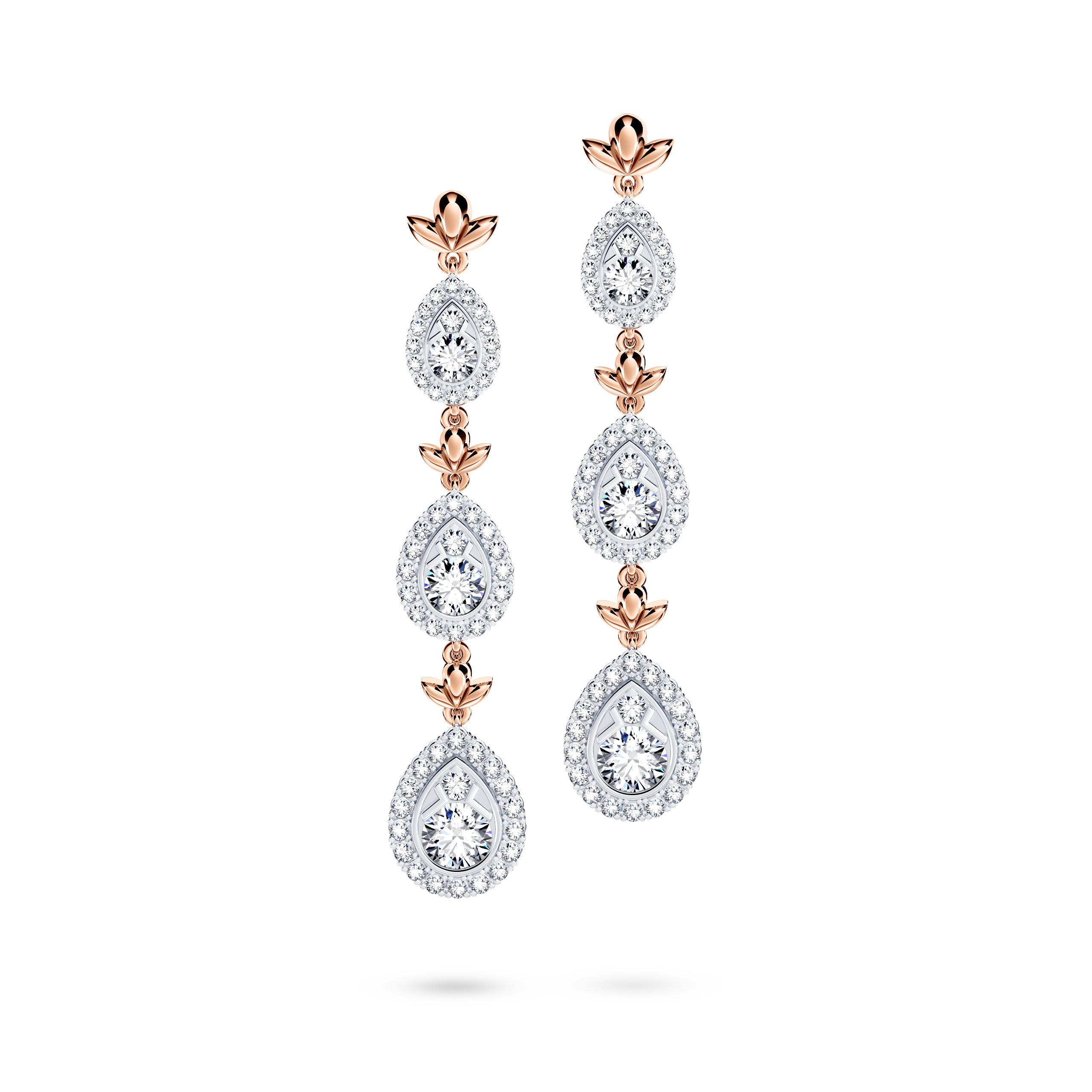 Diamond Graduating Garland Earrings