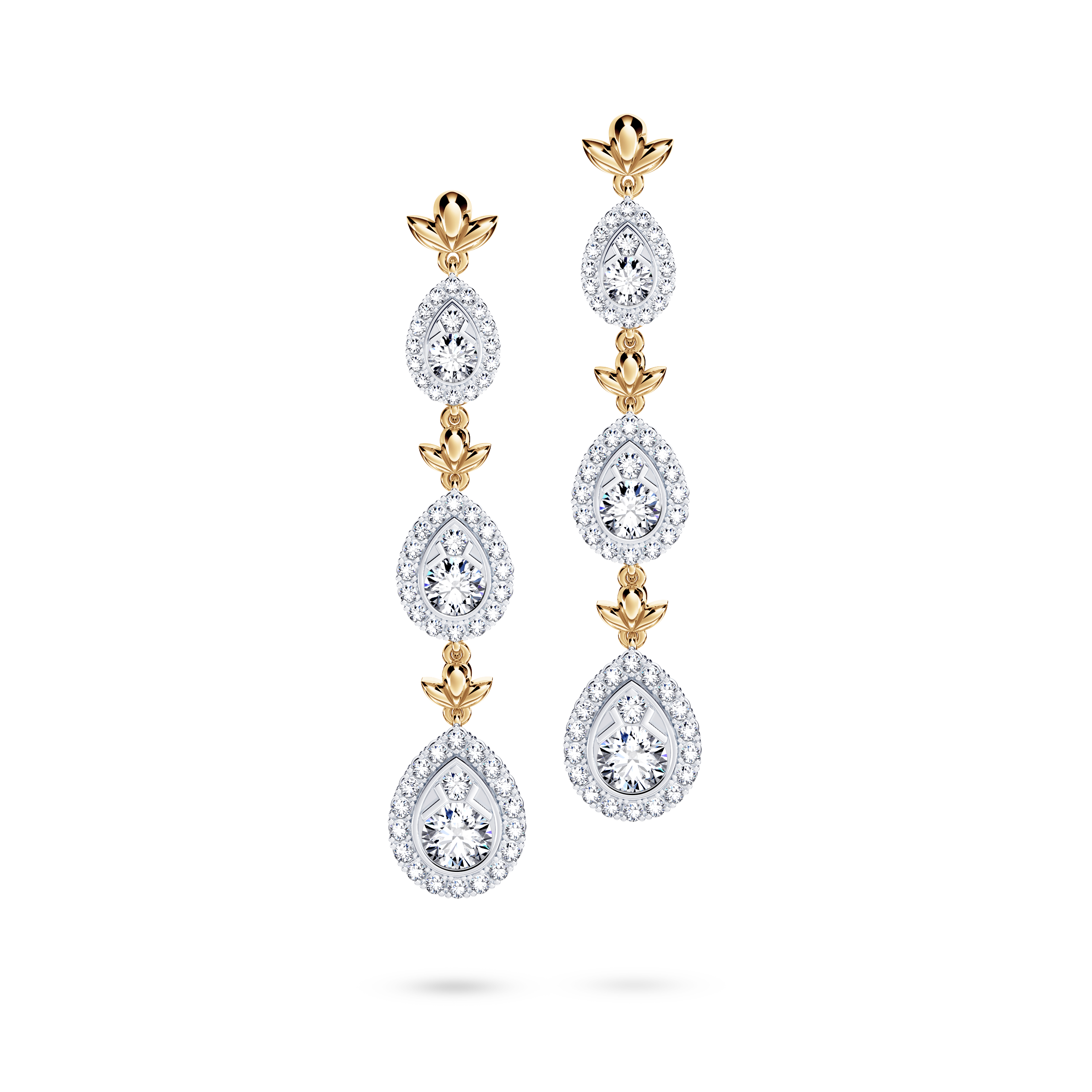 Diamond Graduating Garland Earrings