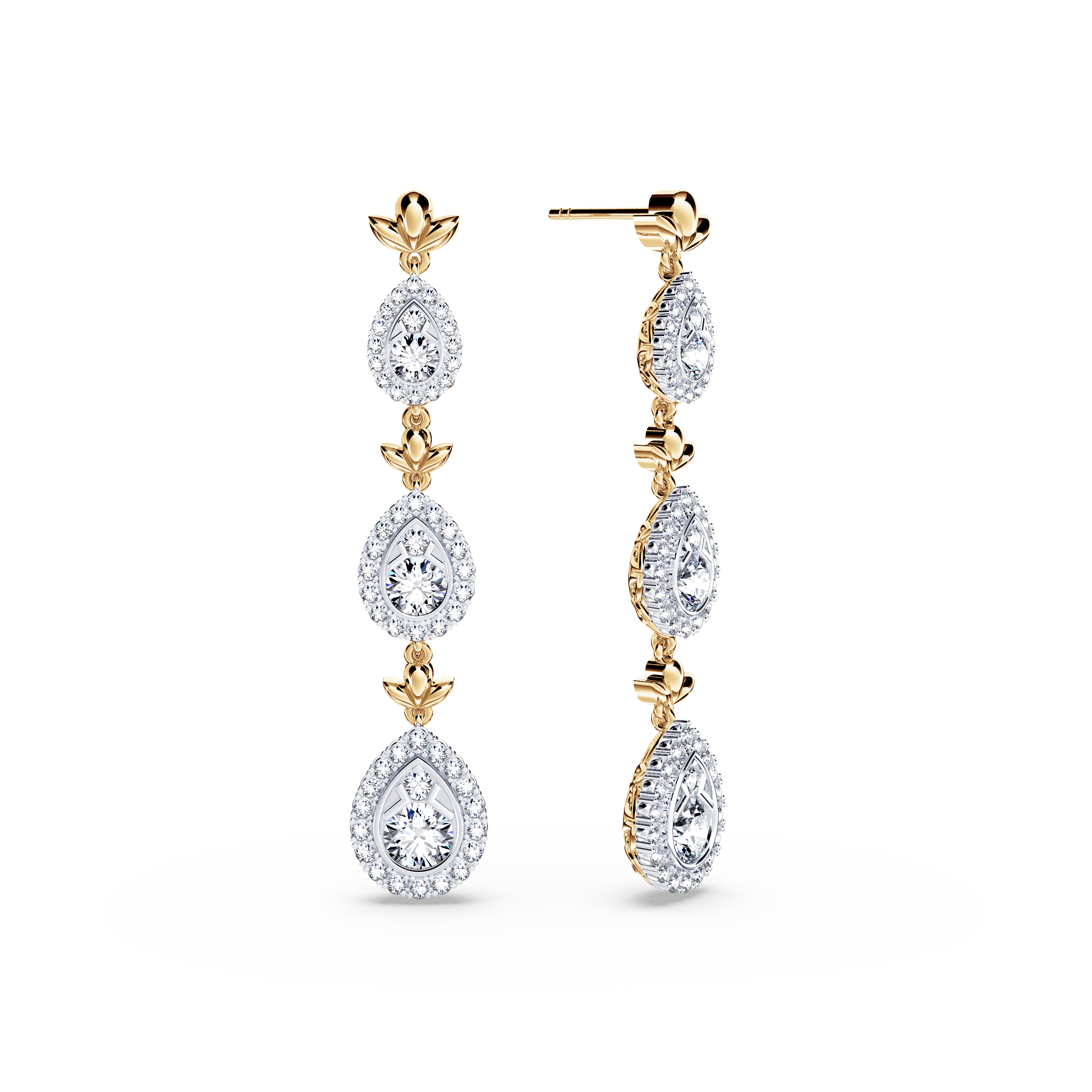 Diamond Graduating Garland Earrings