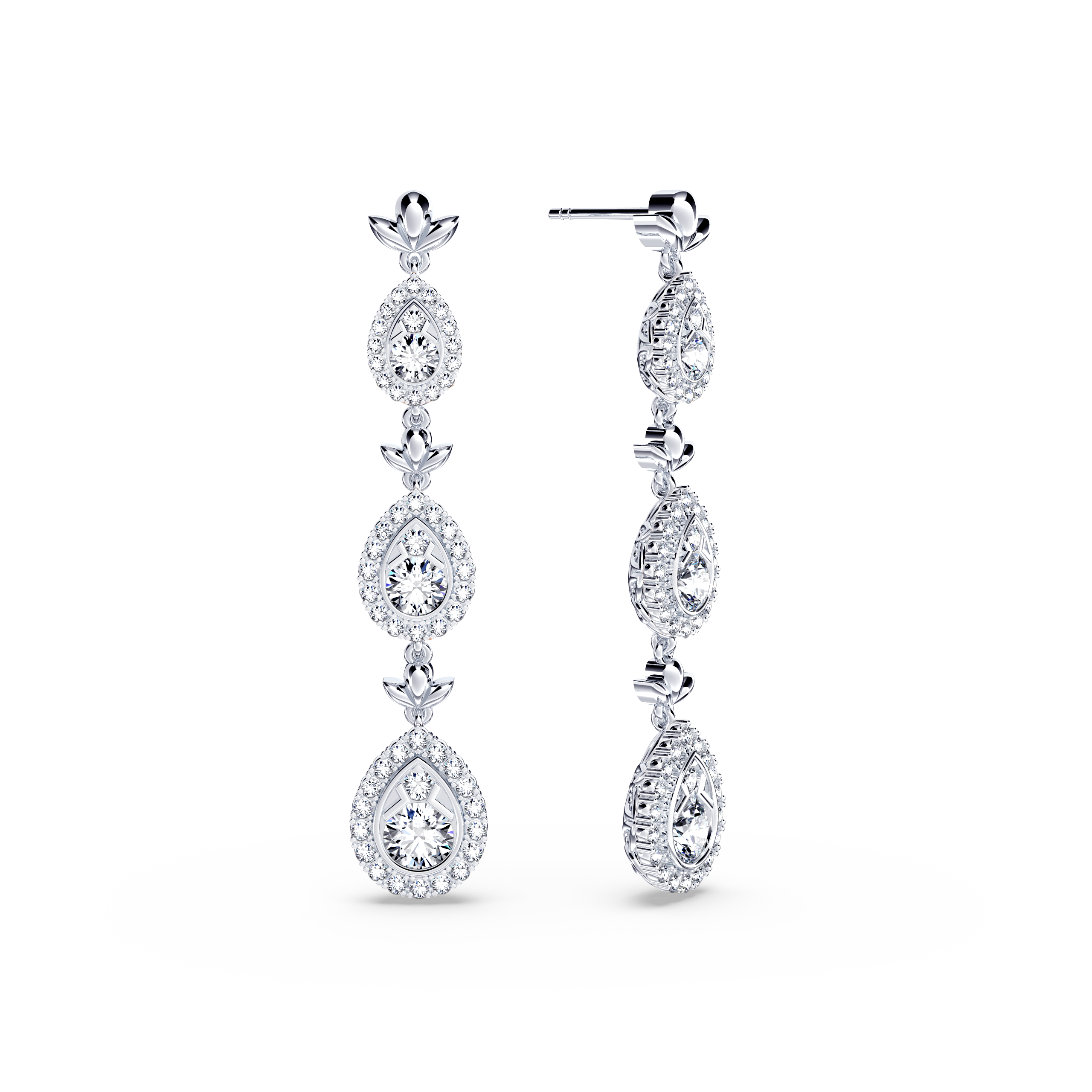 Diamond Graduating Garland Earrings