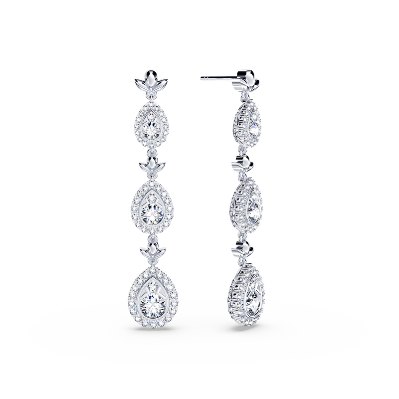 Diamond Graduating Garland Earrings