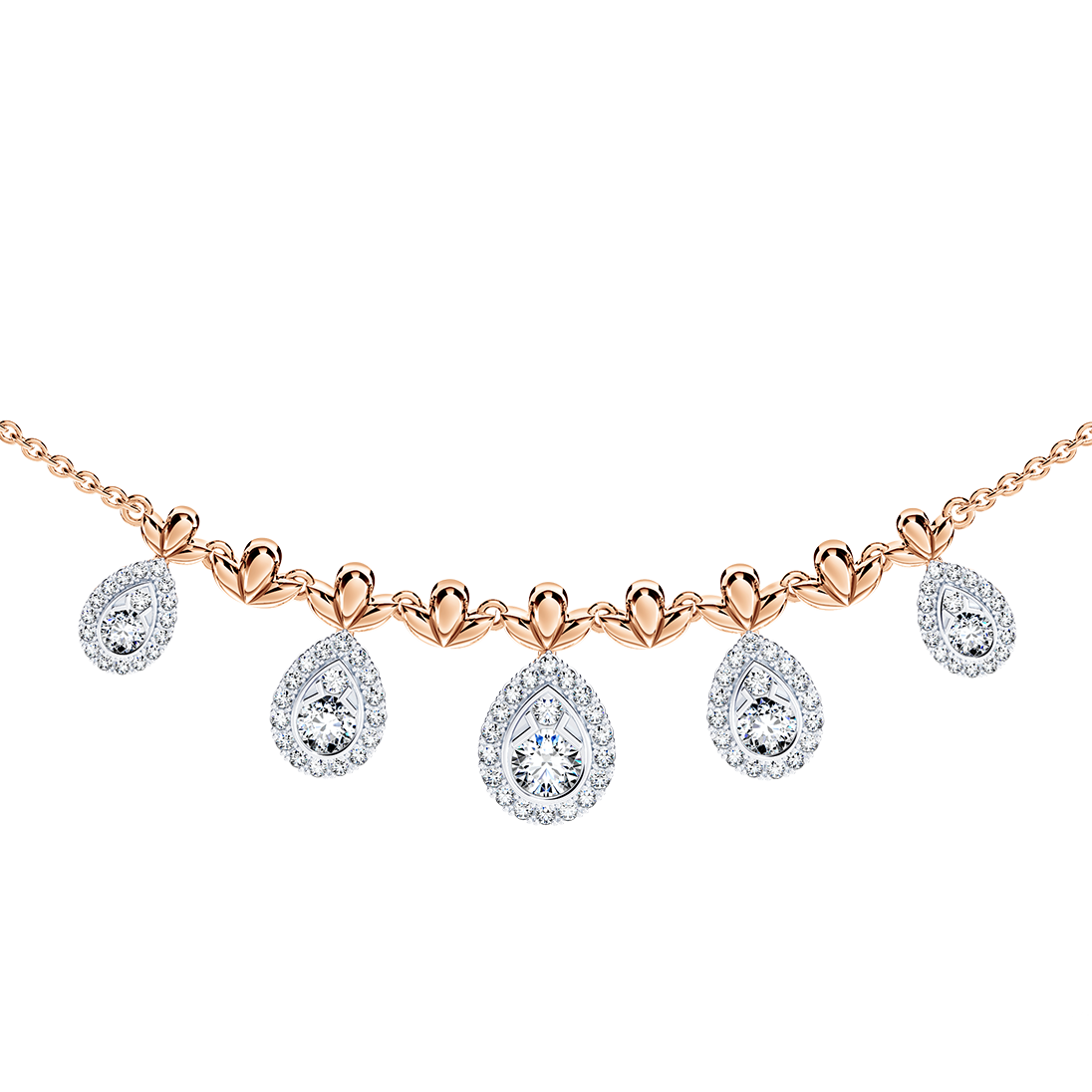 Classic Peacock Diamond Necklace - Medium