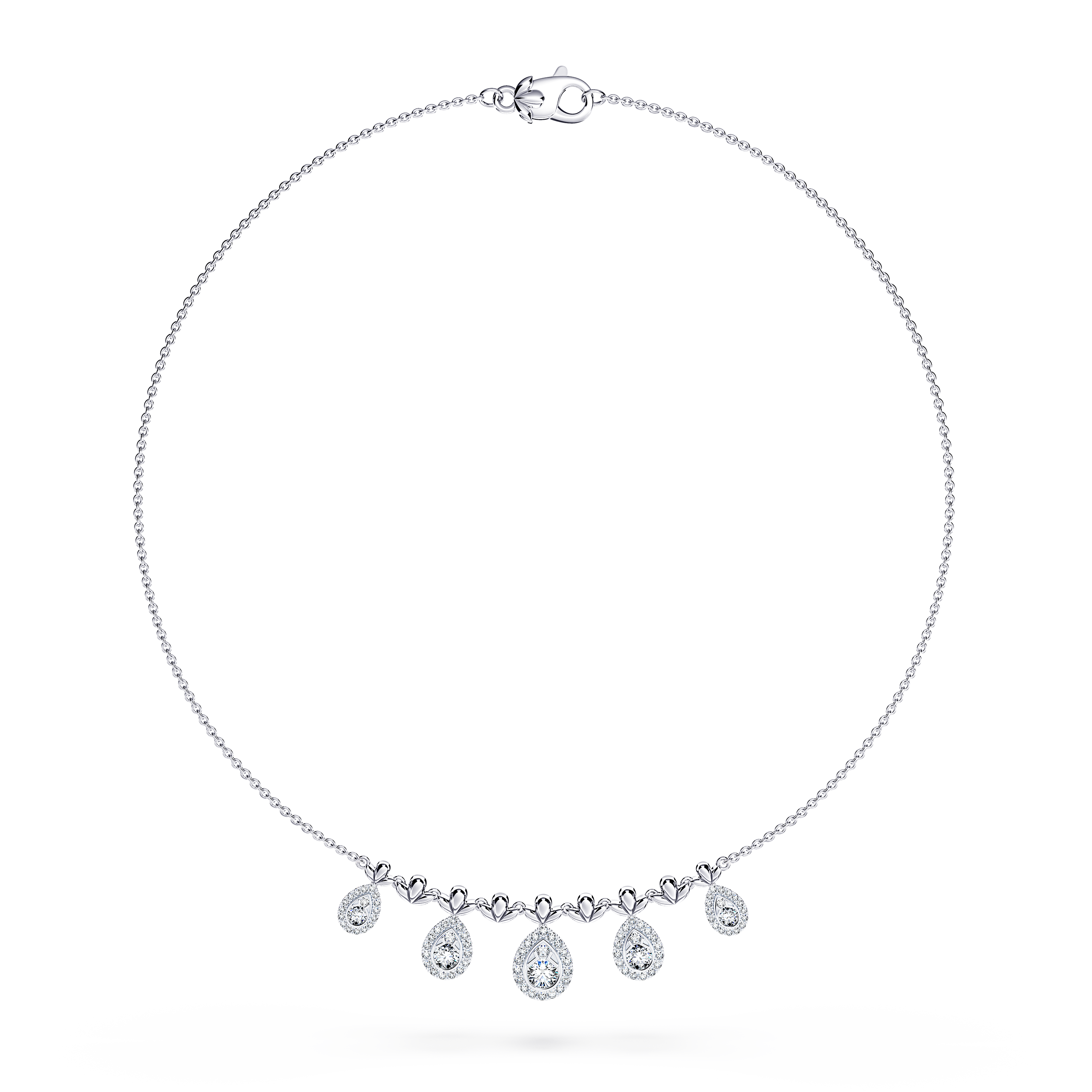 Classic Peacock Diamond Necklace - Medium
