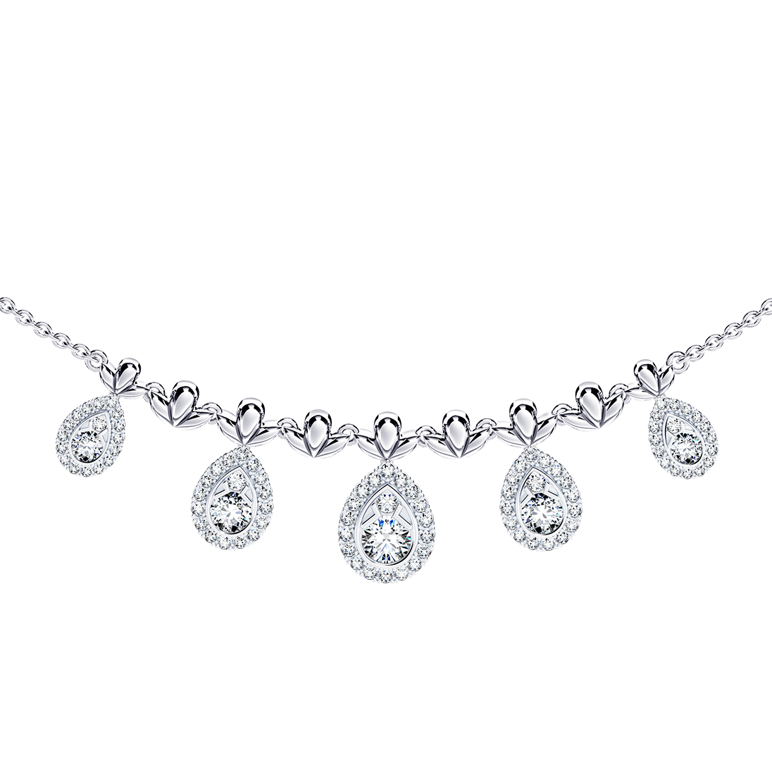 Classic Peacock Diamond Necklace - Medium
