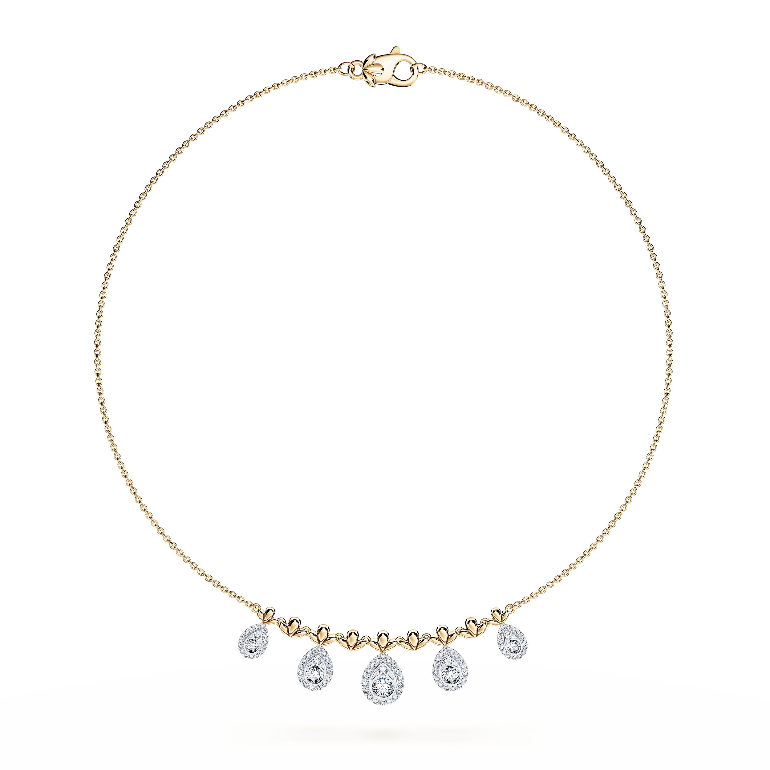 Classic Peacock Diamond Necklace - Medium