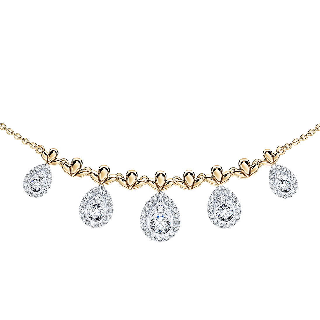 Classic Peacock Diamond Necklace - Medium