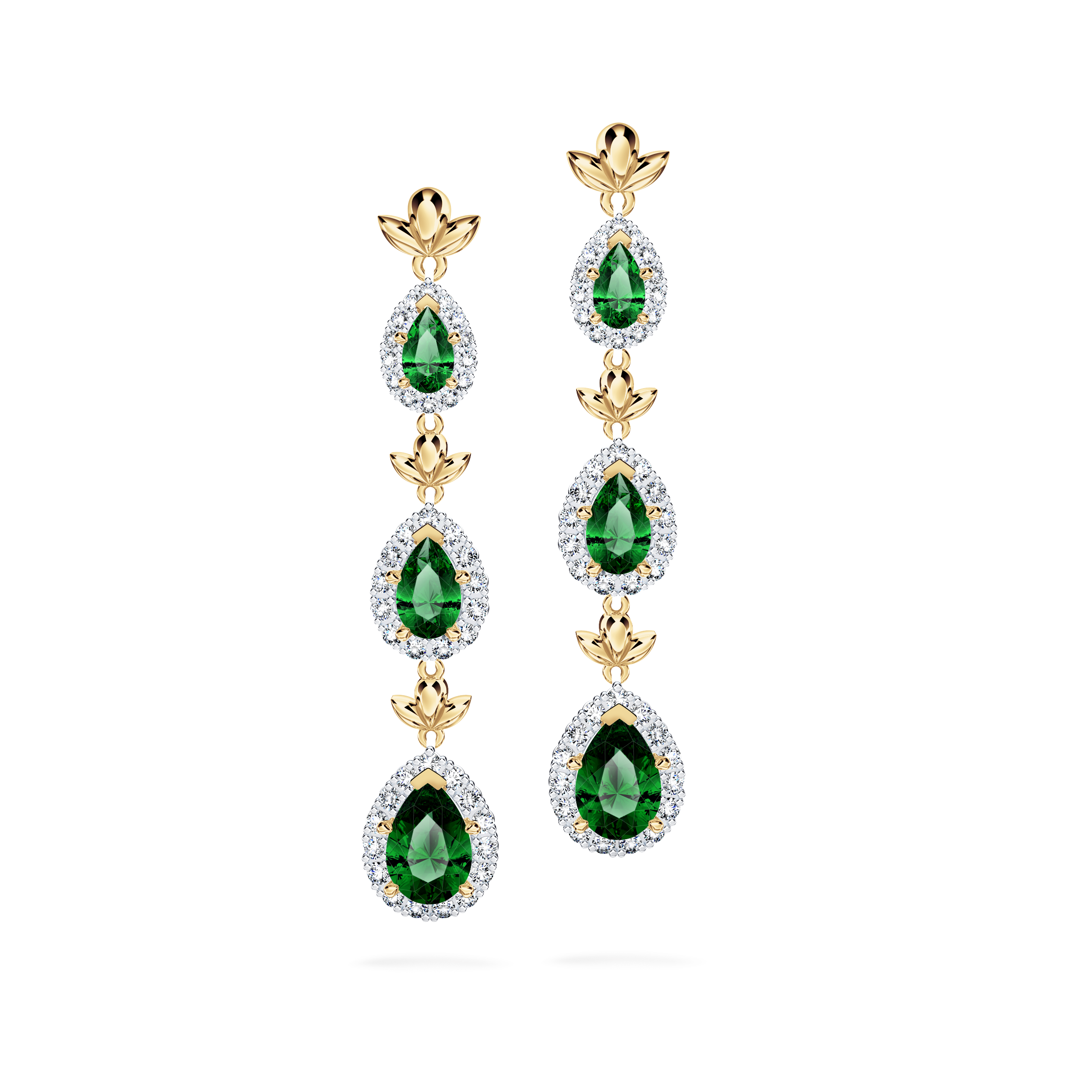Emerald Graduating Garland Earrings