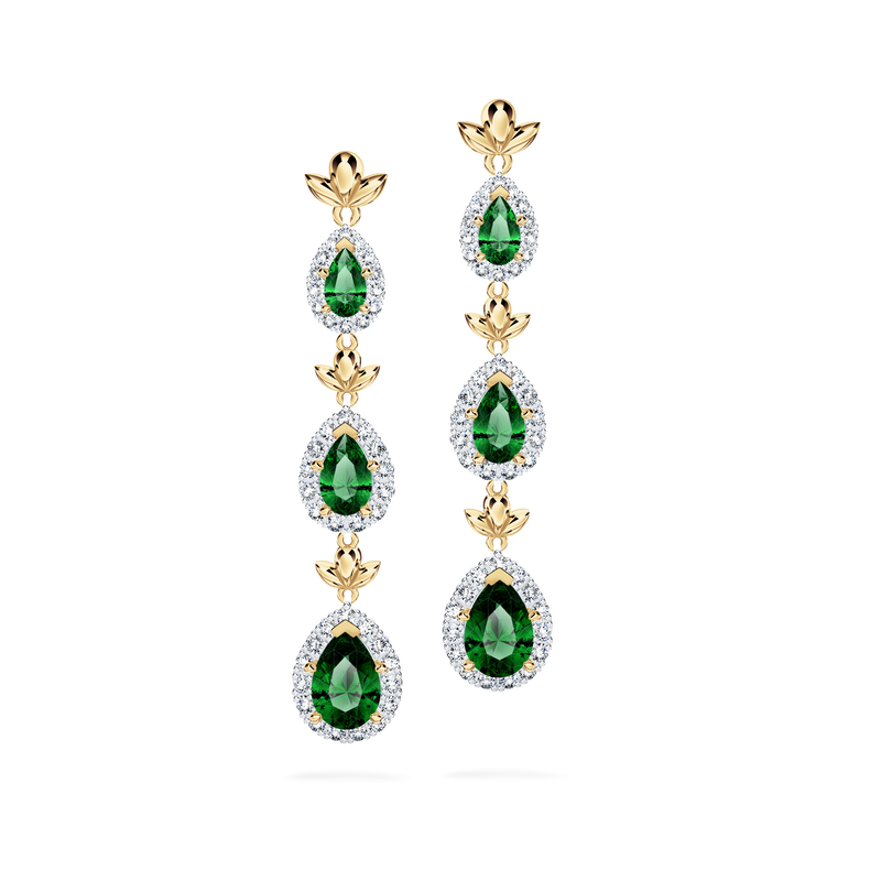 Emerald Graduating Garland Earrings