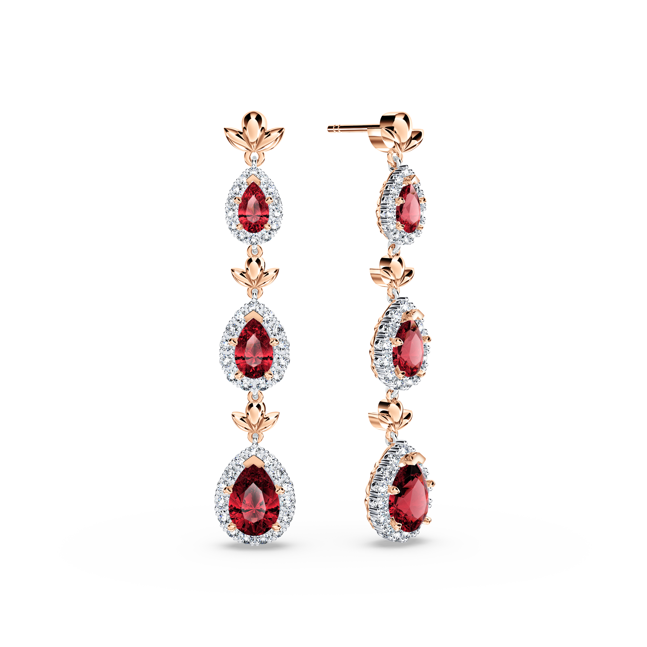 Ruby Graduating Garland Earrings