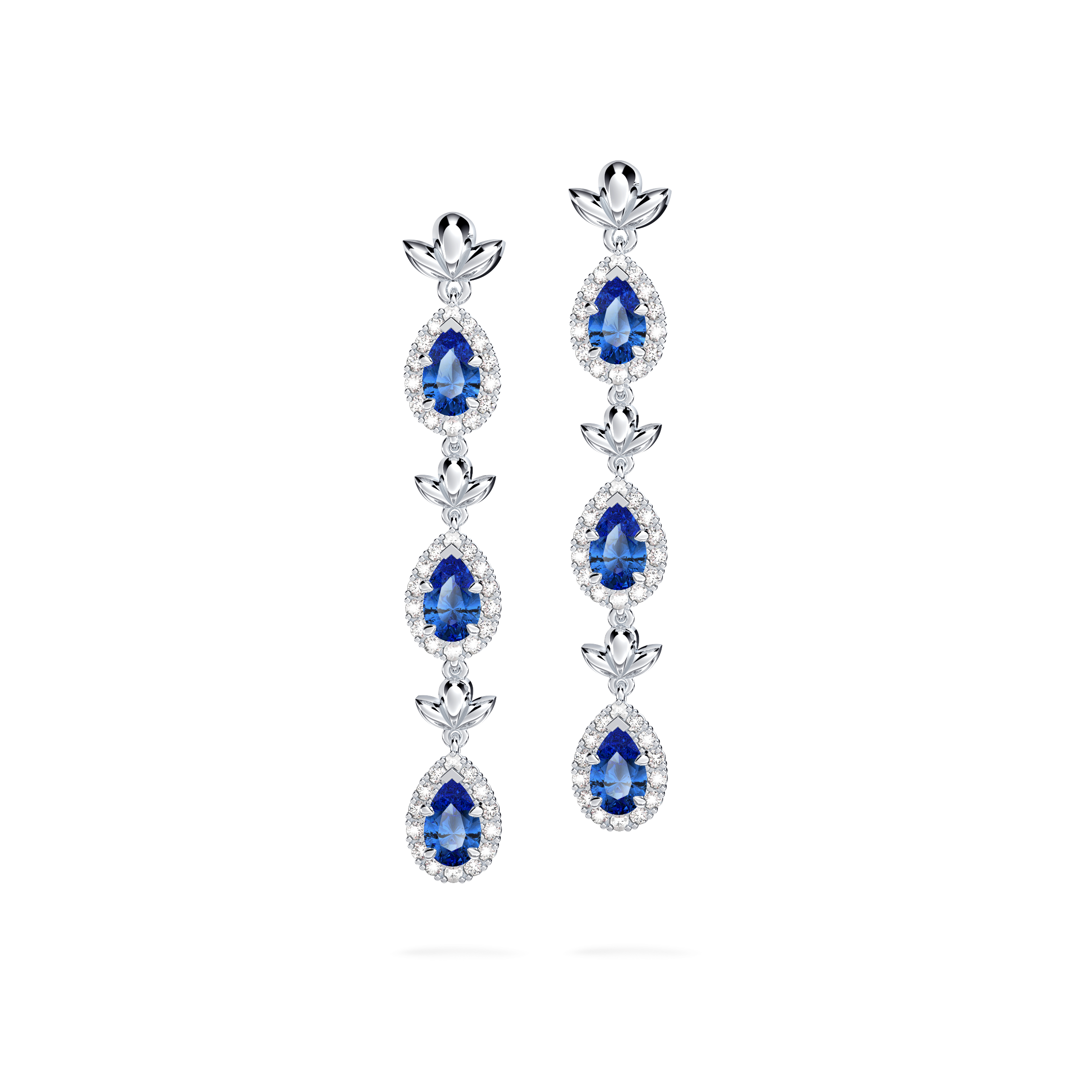 Blue Sapphire Garland Earrings