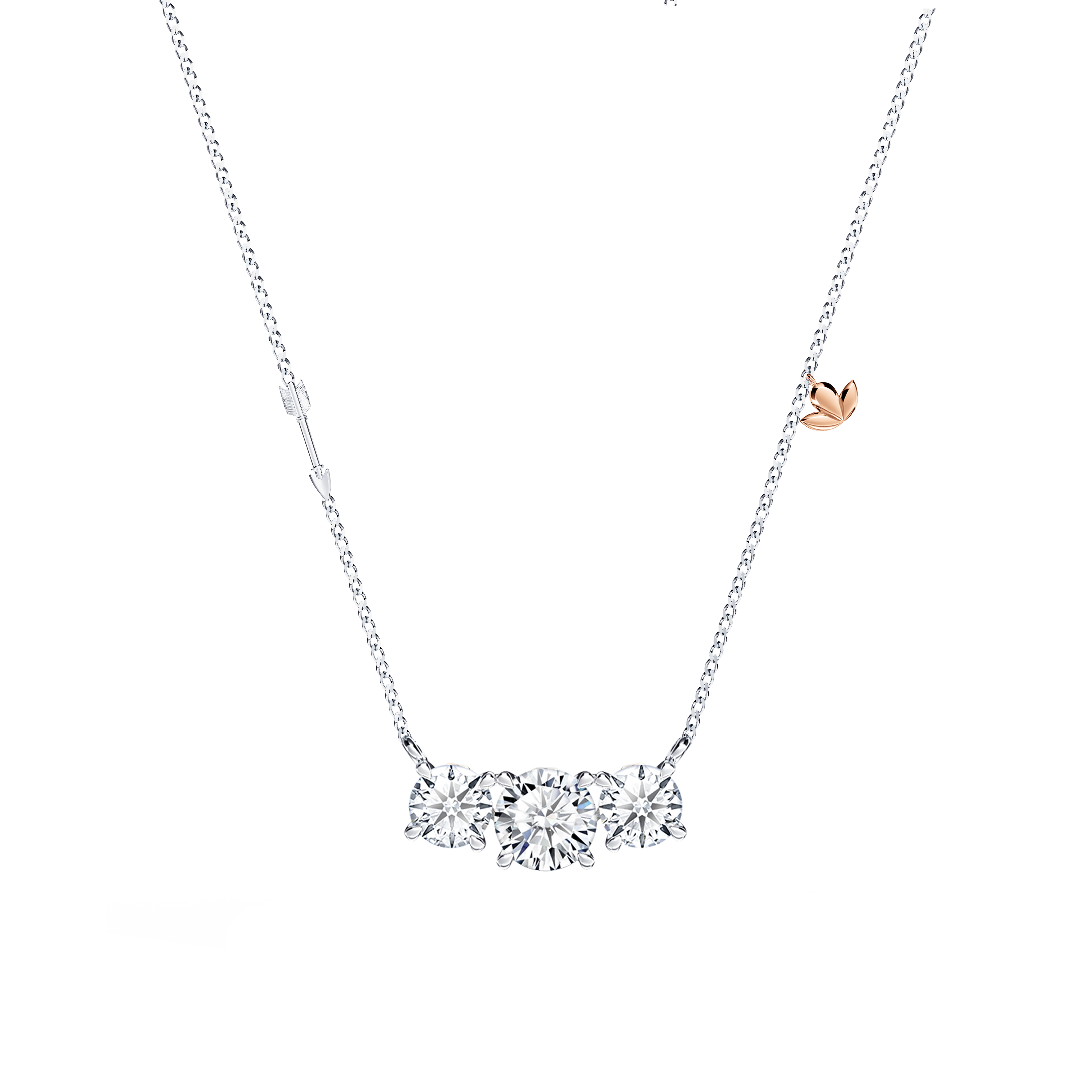 Protea Trilogy Diamond Necklace - Medium