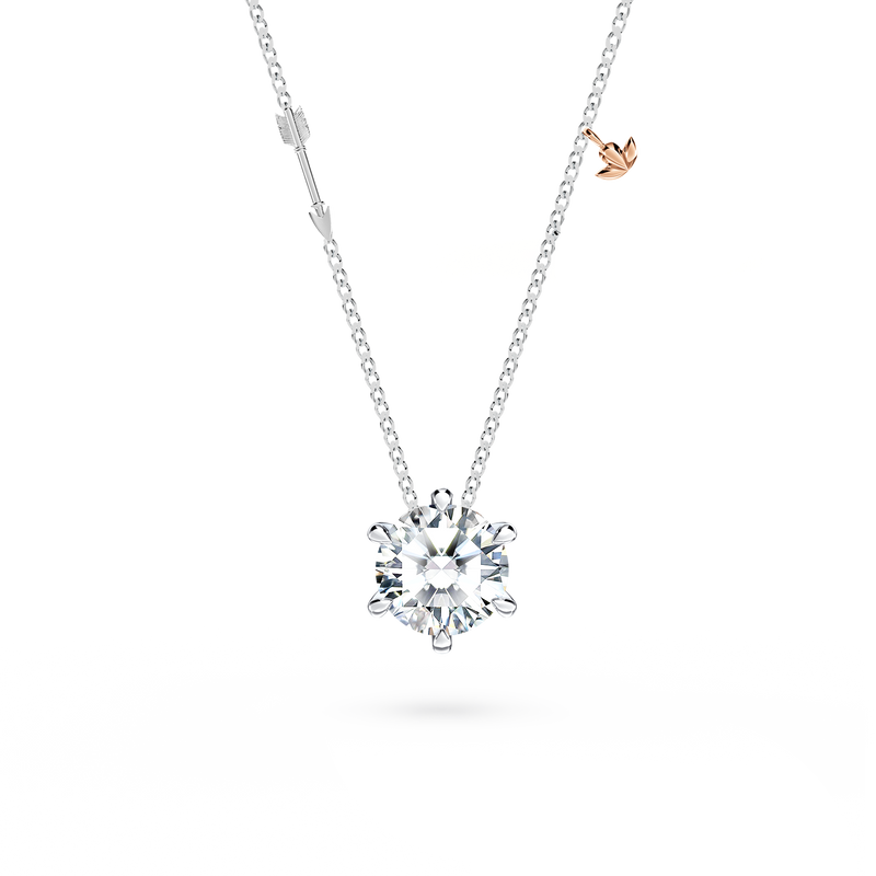 Protea Diamond Solitaire Necklace - Medium
