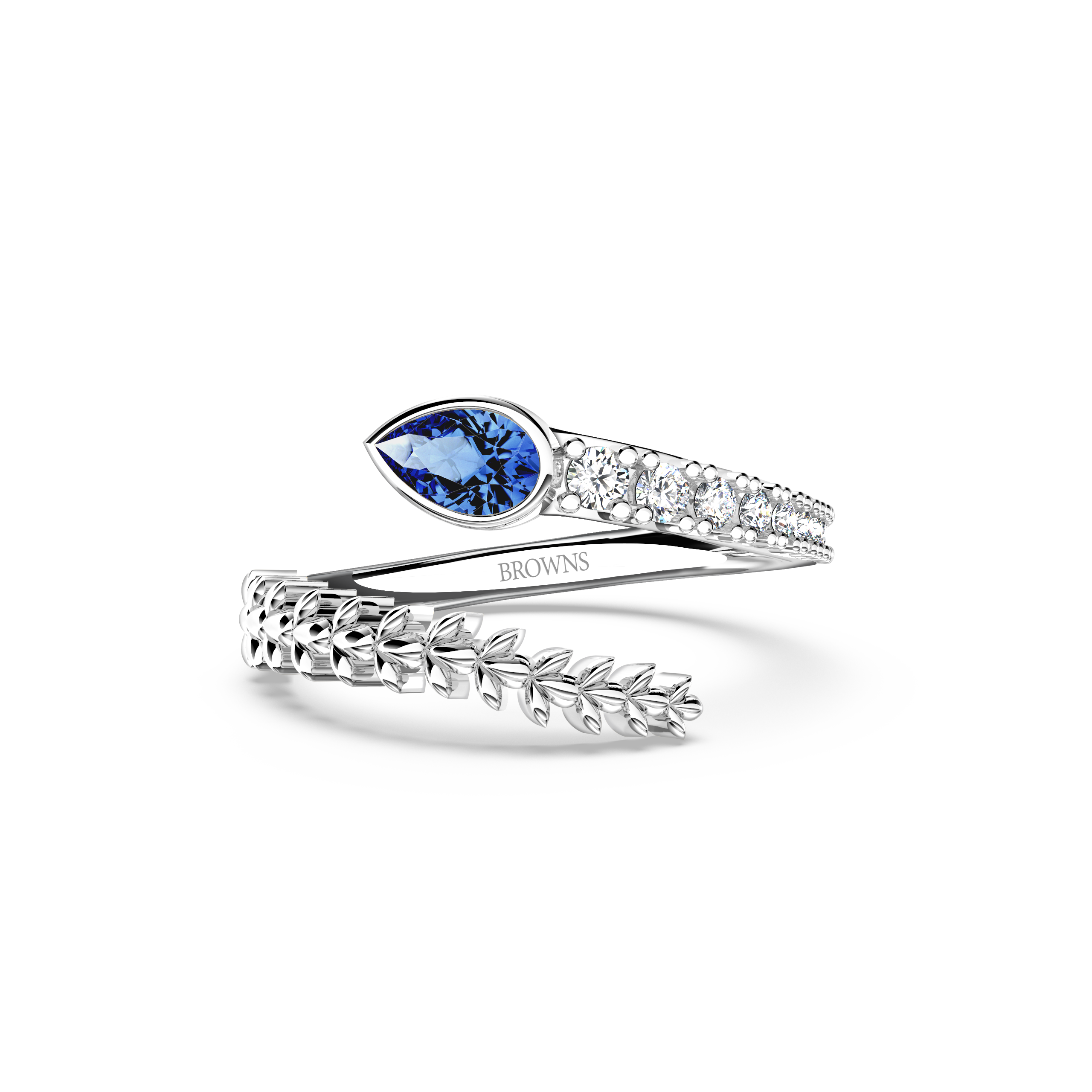 Blue Sapphire Slither Ring