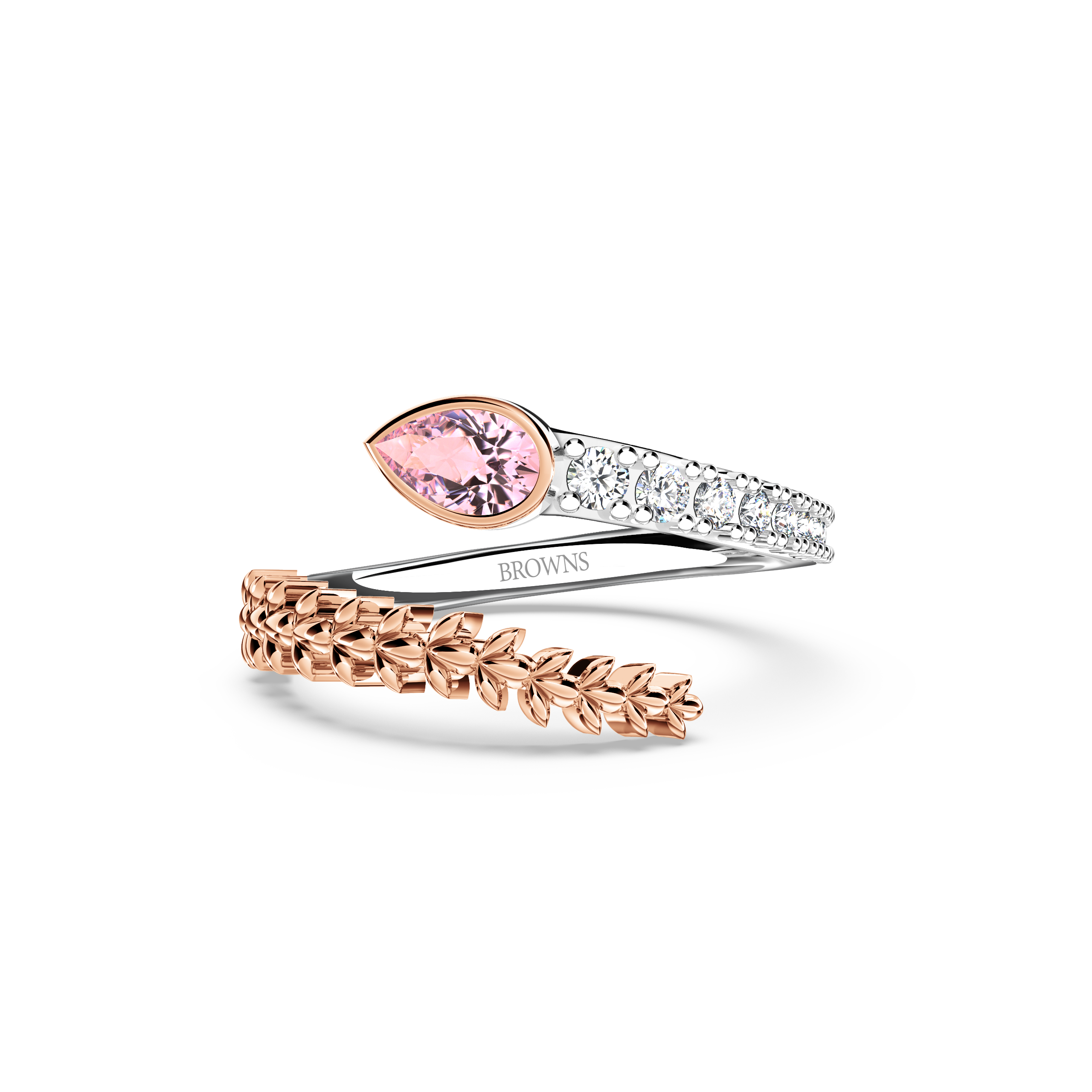 Pink Diamond Slither Ring