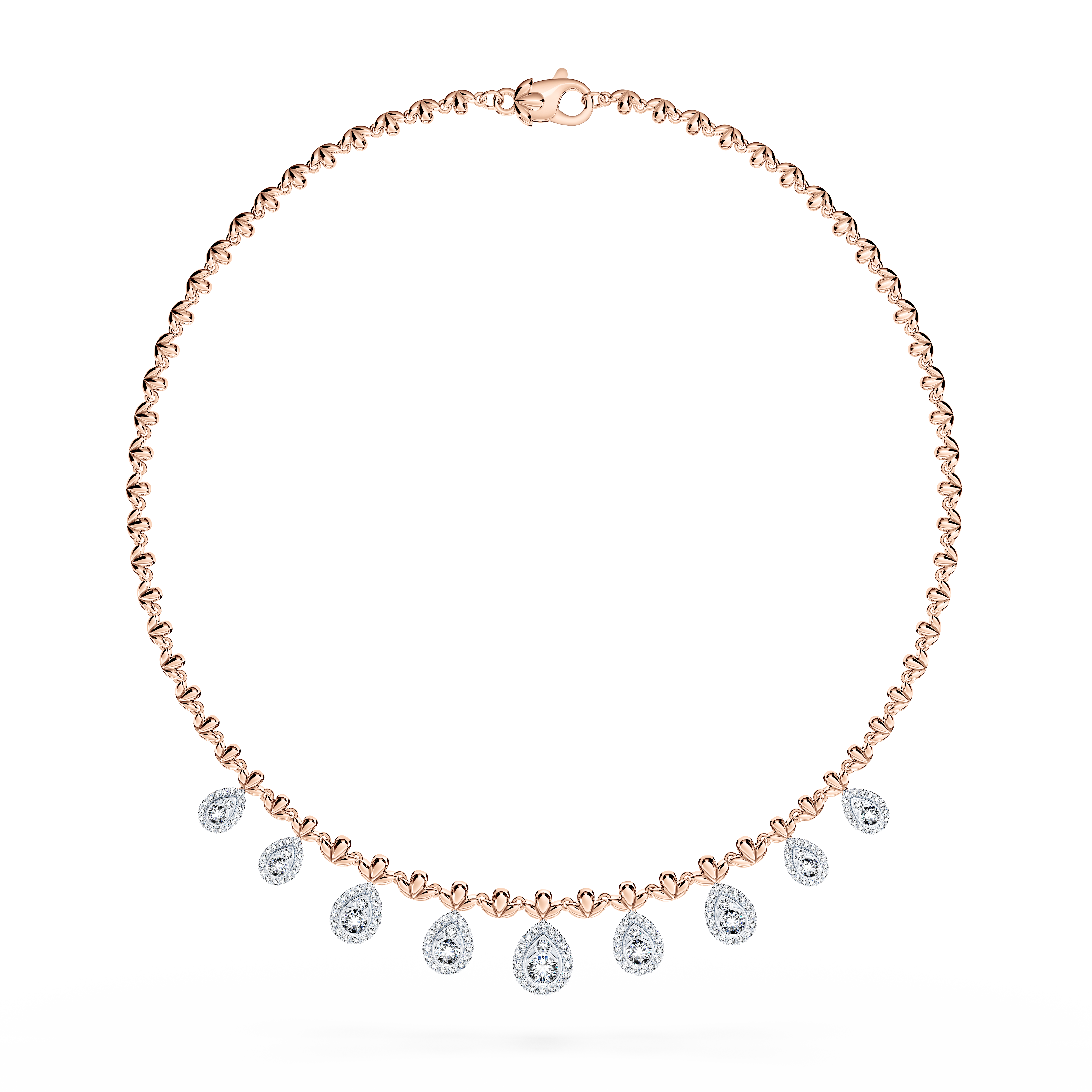 Classic Peacock Diamond Necklace - Large