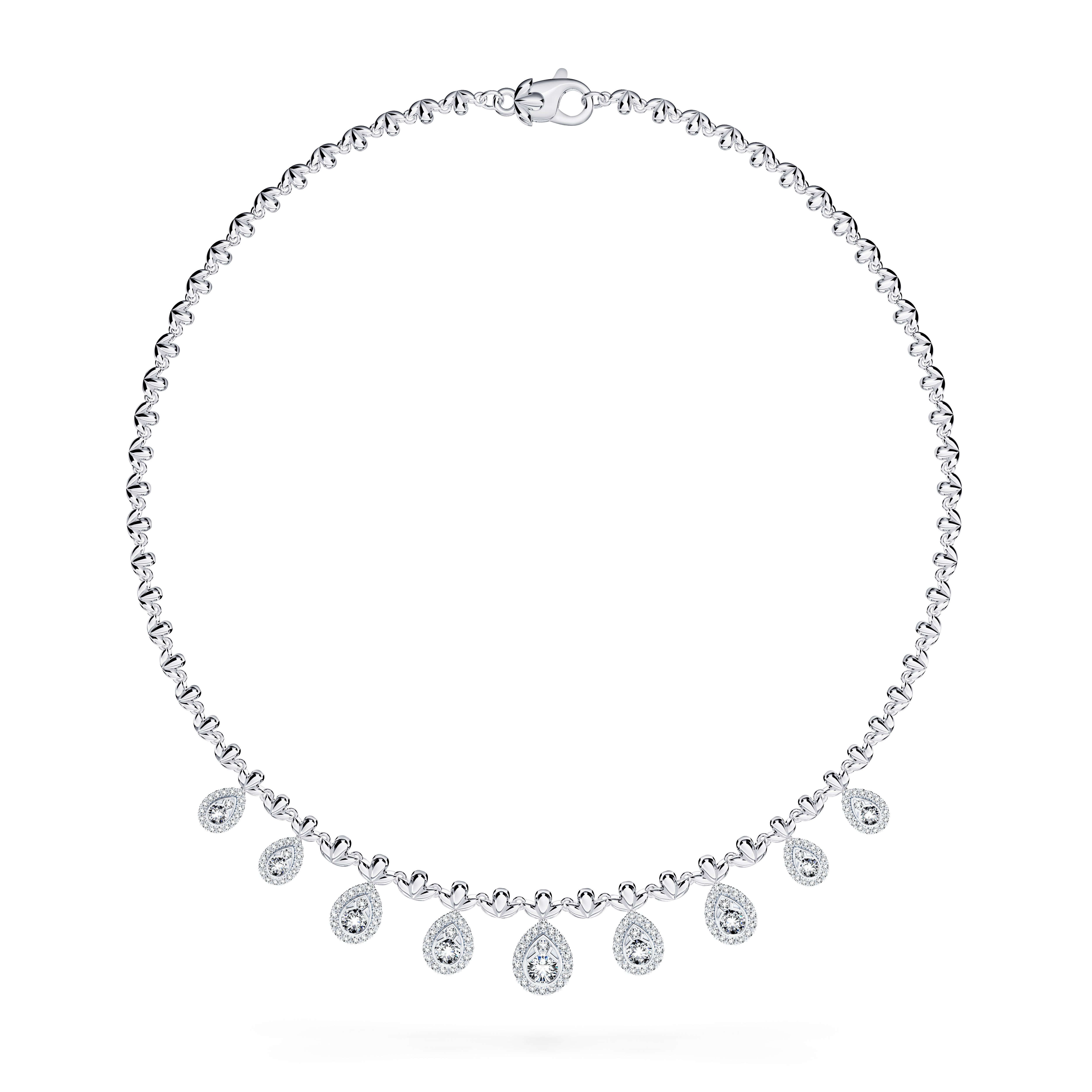 Classic Peacock Diamond Necklace - Large