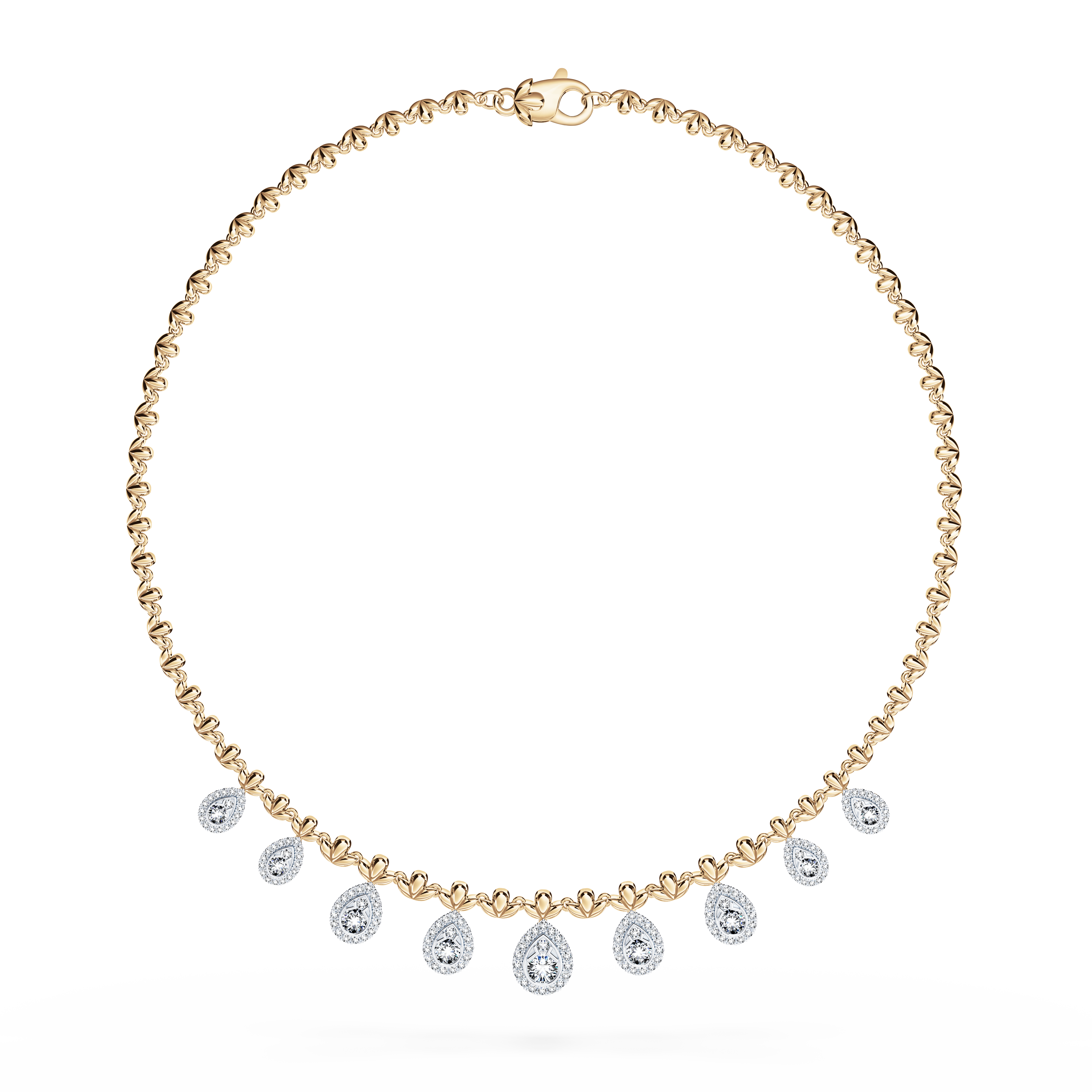Classic Peacock Diamond Necklace - Large