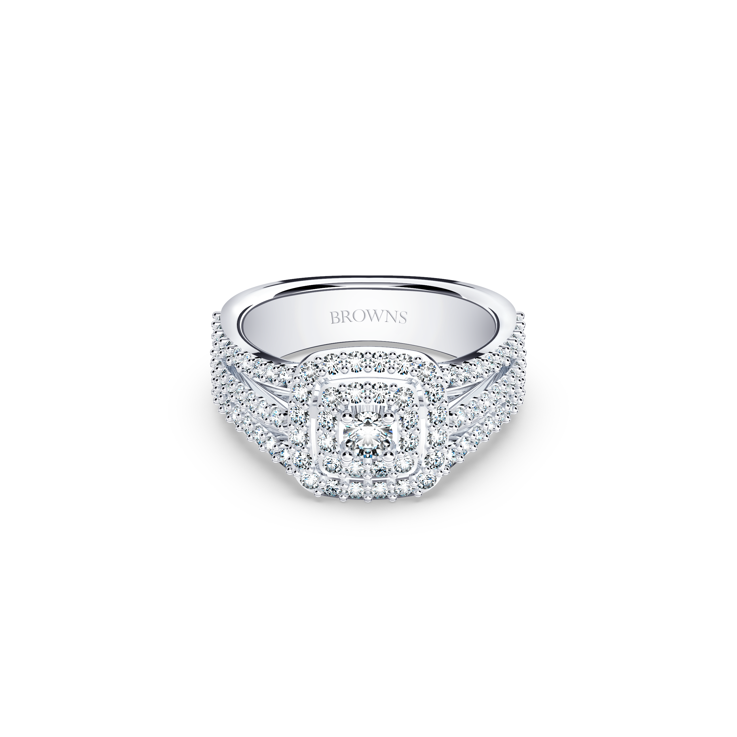 Something Blue Diamond Halo Ring