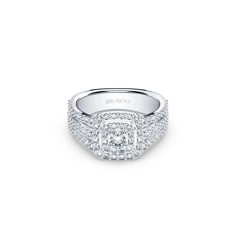 Something Blue Diamond Halo Ring