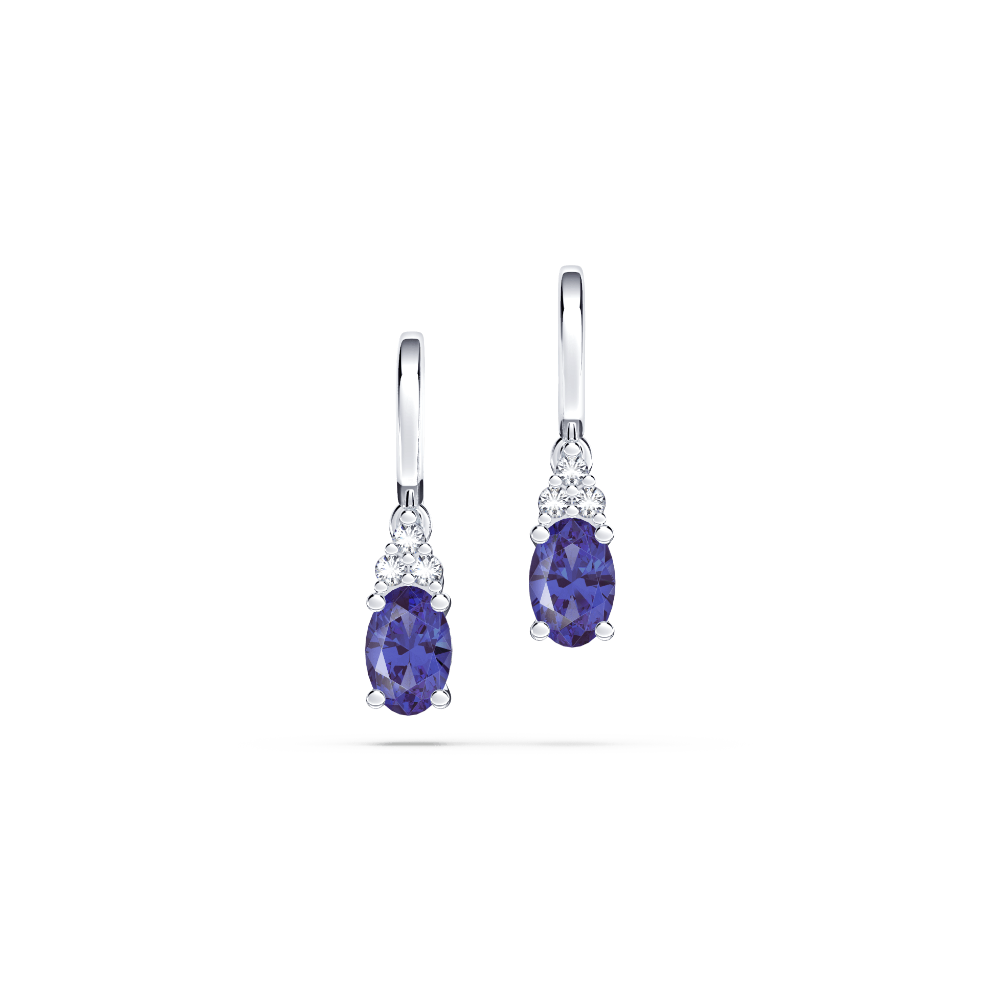 Royal Tanzanite Oval Drop Earrings