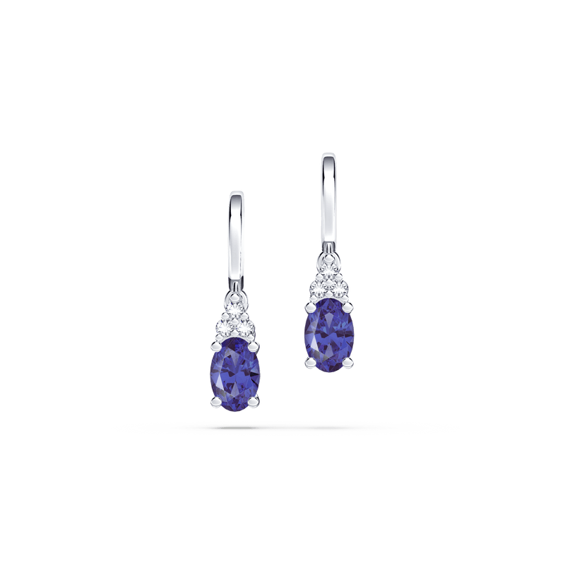 Royal Tanzanite Oval Drop Earrings