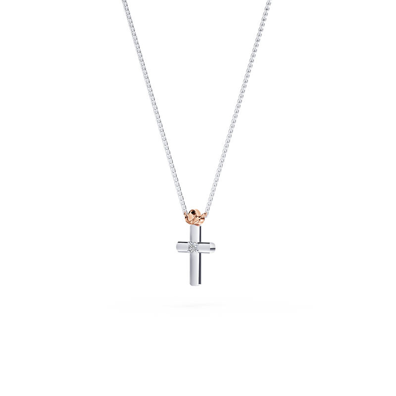 Cross Diamond Necklace - Petite