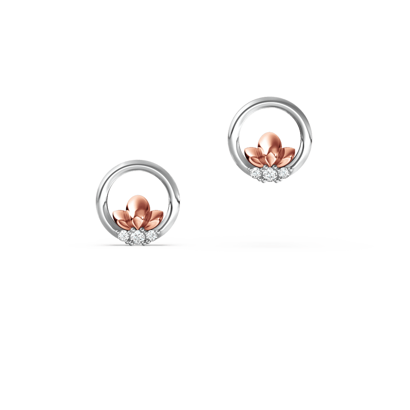 Pink Angel Diamond Circle Earrings