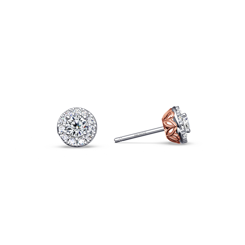 Angel Halo Diamond Earrings - Petite
