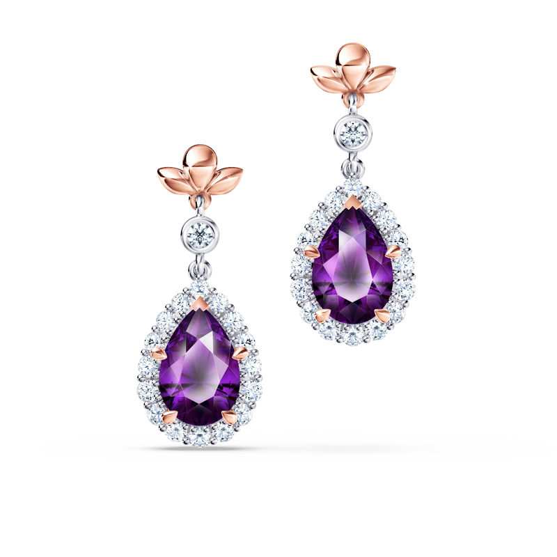 Original Angel Amethyst and Diamond Earrings