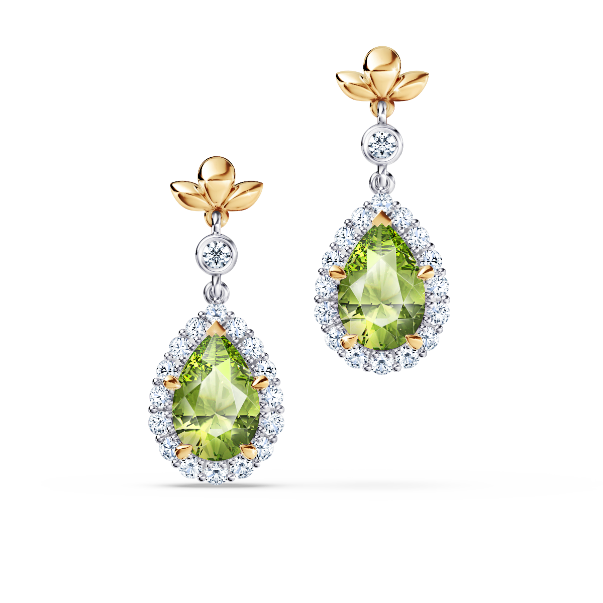 Original Angel Peridot and Diamond Earrings