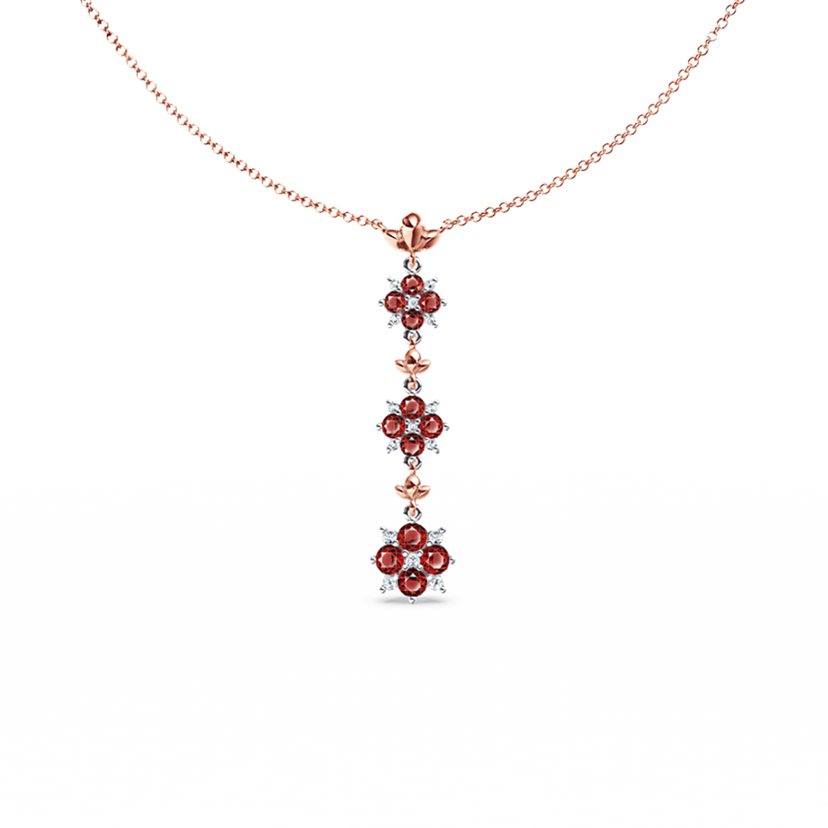Blossom Ruby and Diamond Angel Drop Necklace