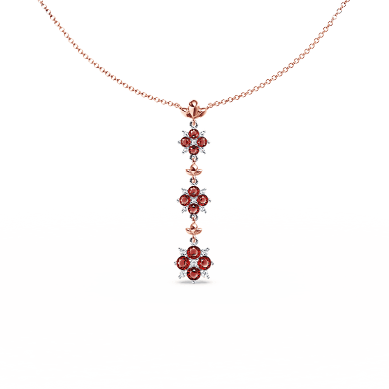 Blossom Ruby and Diamond Angel Drop Necklace