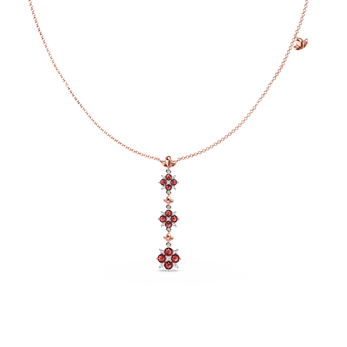 Blossom Ruby and Diamond Angel Drop Necklace