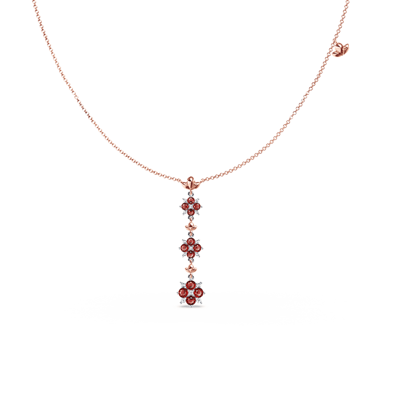 Blossom Ruby and Diamond Angel Drop Necklace