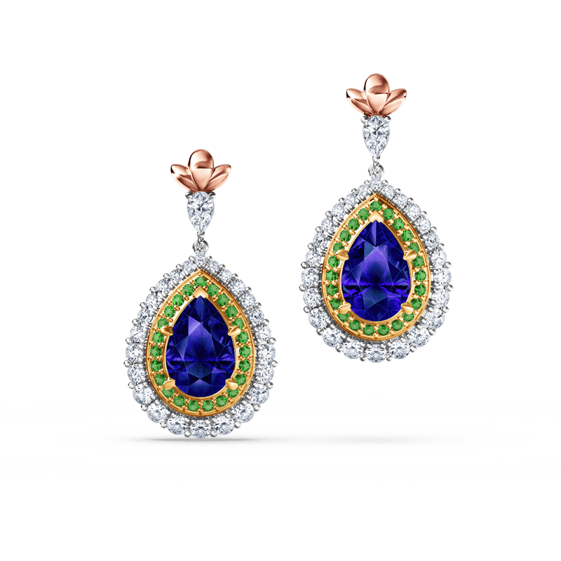 Original Angel Royal Tanzanite Peacock Earrings