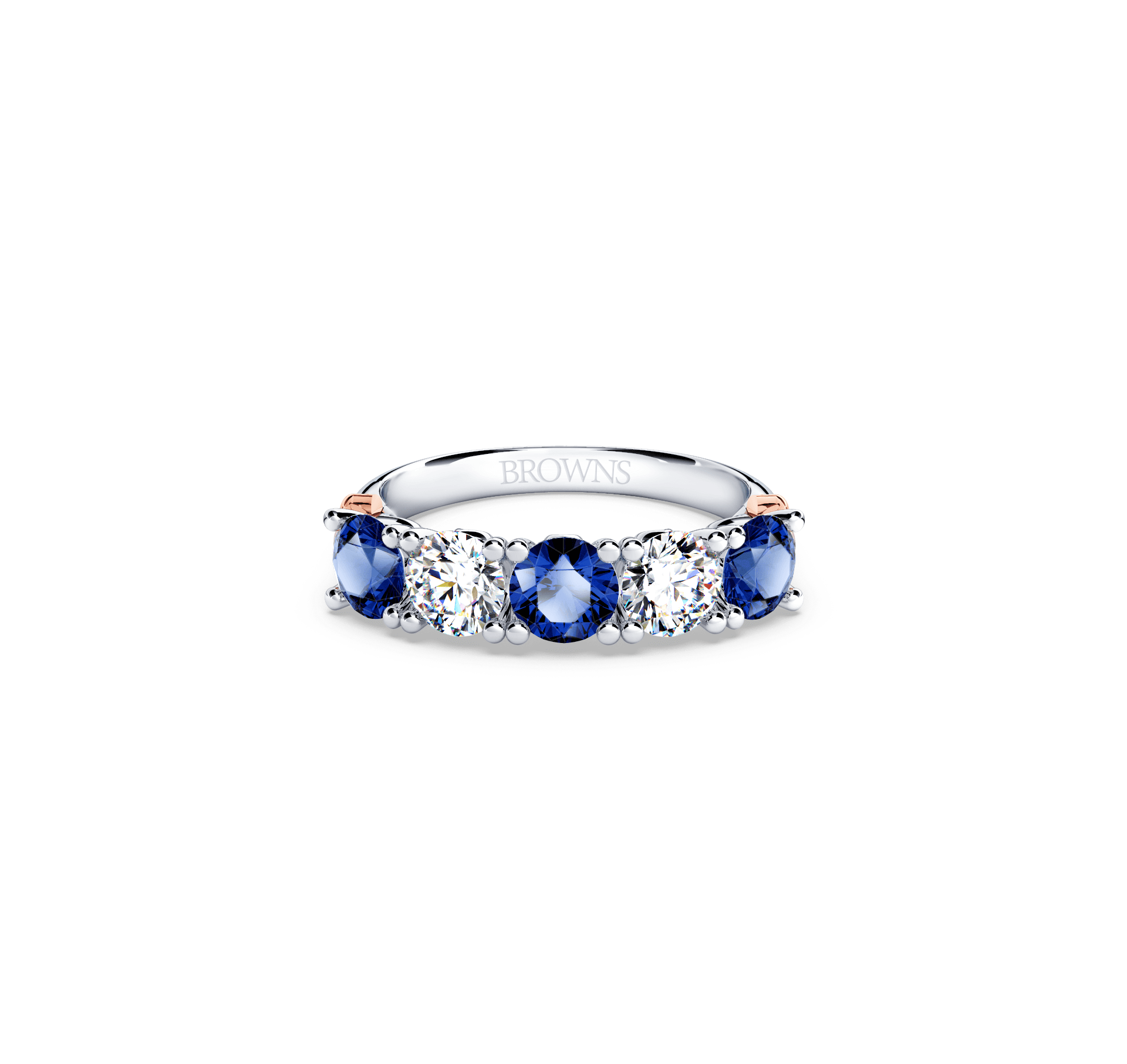 Protea Blue Sapphire and Diamond Eternity Ring