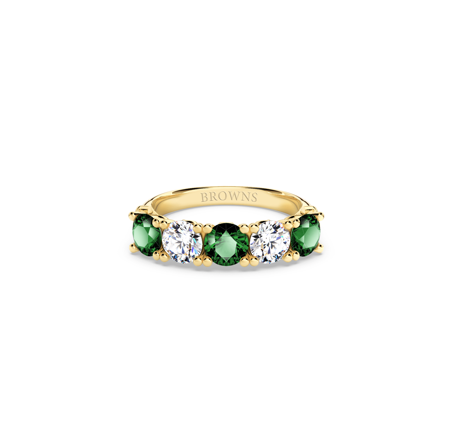 Protea Emerald and Diamond Eternity Ring