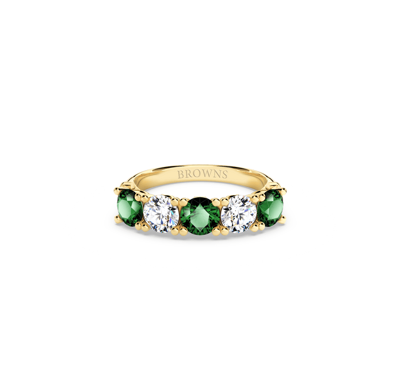 Protea Emerald and Diamond Eternity Ring