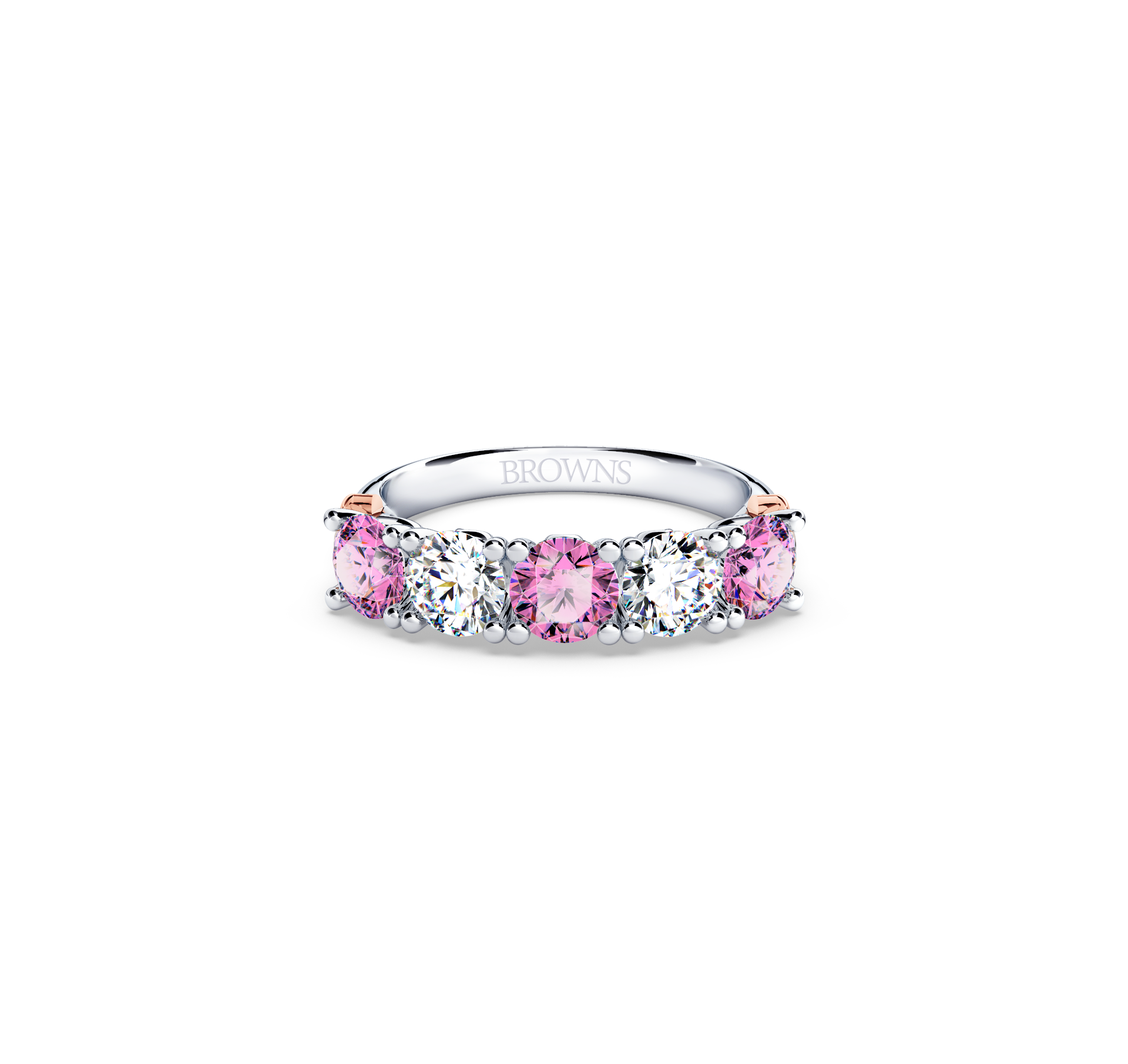Protea Pink Sapphire and Diamond Eternity Ring