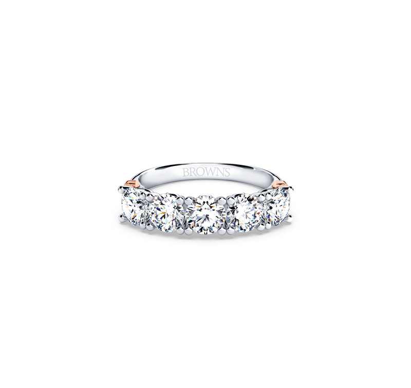 Protea 5-Stone Diamond Whispering Angel Eternity Ring