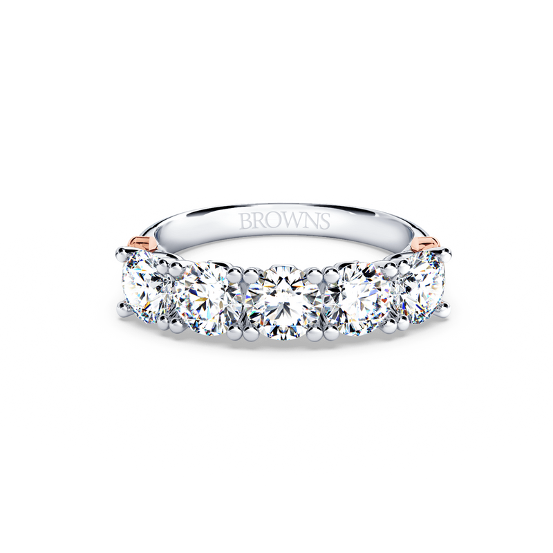 Protea 5-Stone Diamond Whispering Angel Eternity Ring