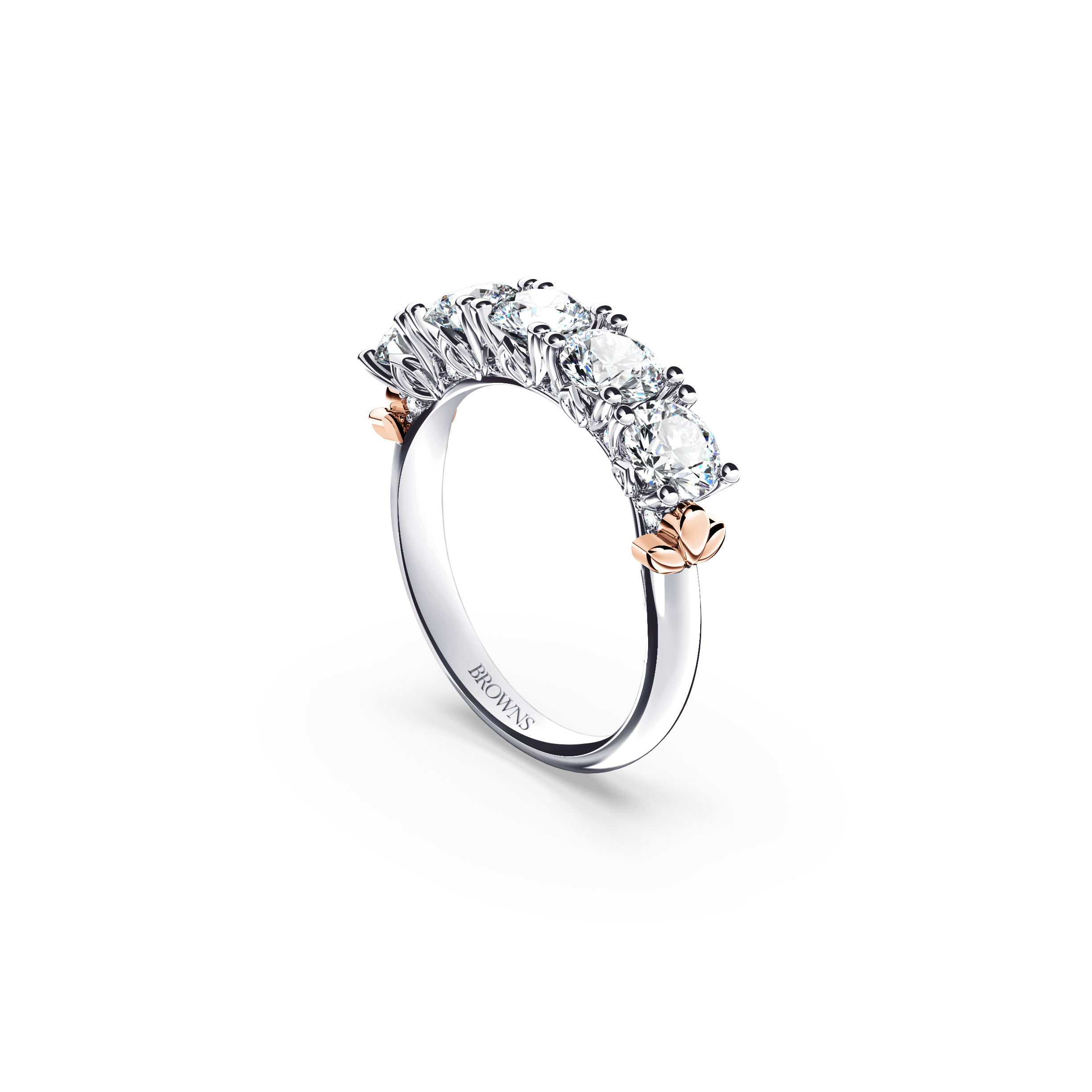 Protea 5-Stone Diamond Whispering Angel Eternity Ring