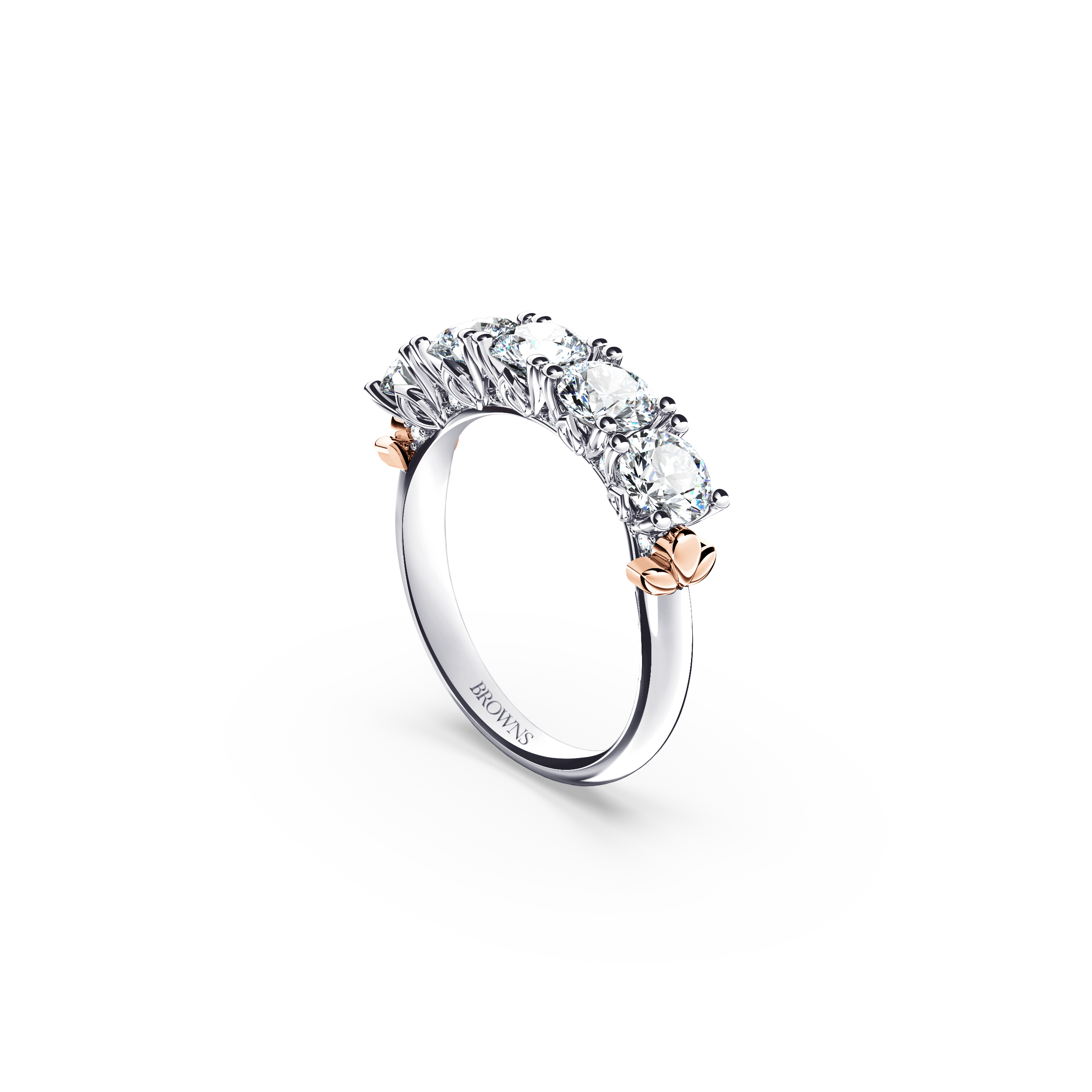 Protea 5-Stone Diamond Whispering Angel Eternity Ring