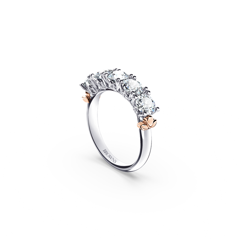 Protea 5-Stone Diamond Whispering Angel Eternity Ring