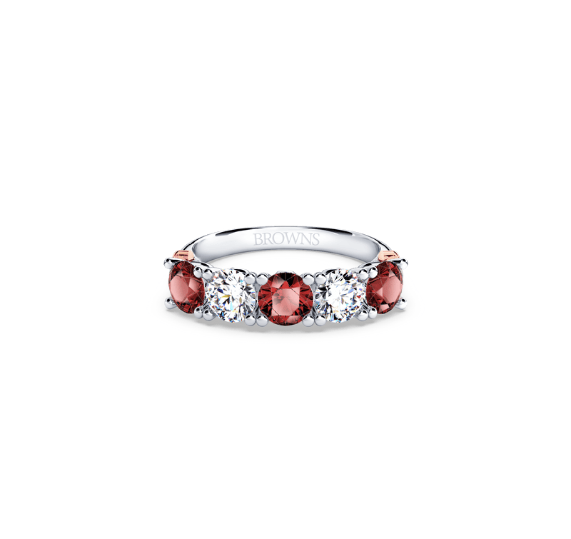Protea Ruby and Diamond Eternity Ring