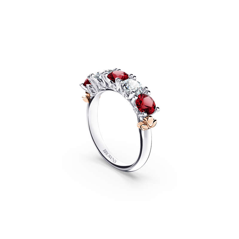 Protea Ruby and Diamond Eternity Ring