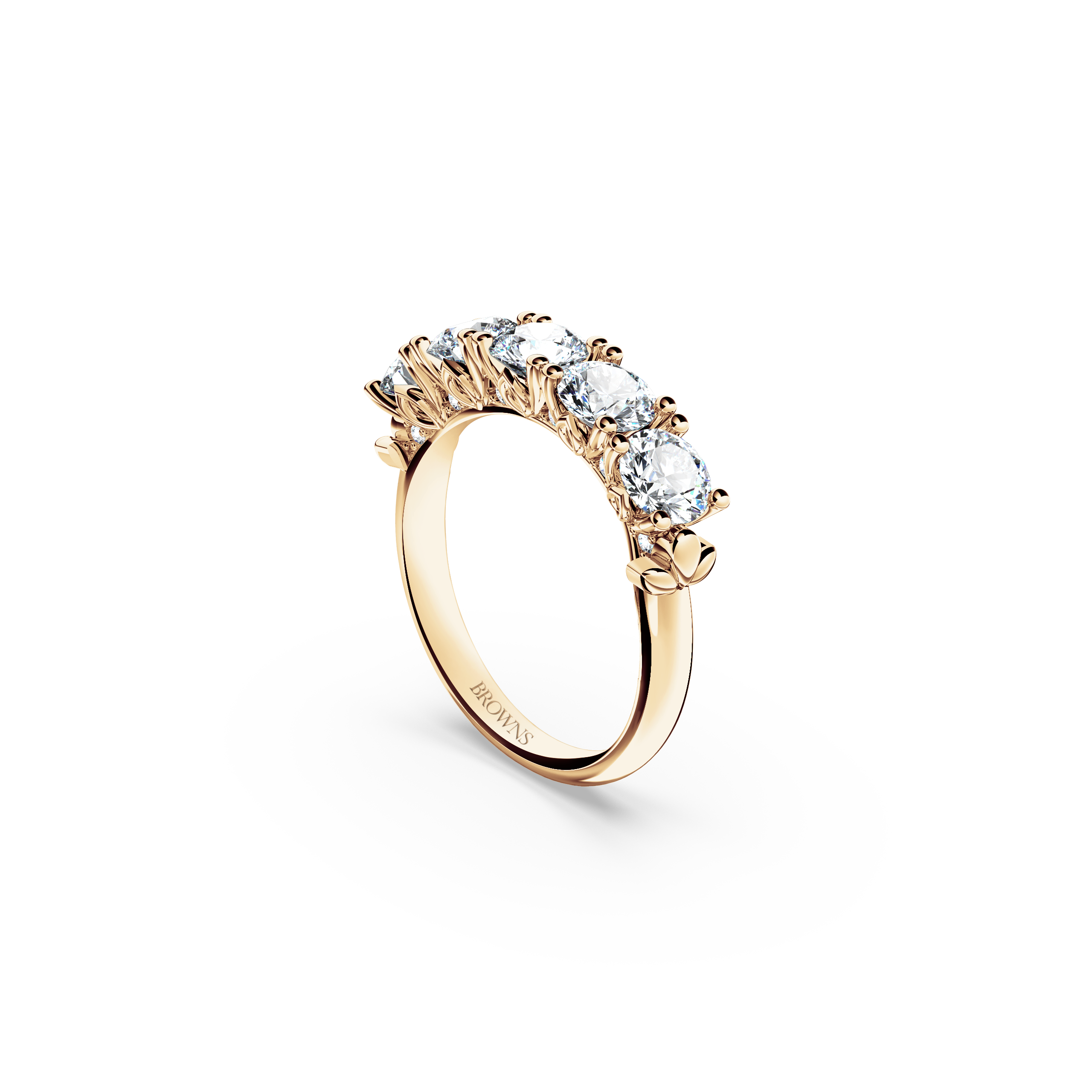 Protea 5-Stone Diamond Whispering Angel Eternity Ring