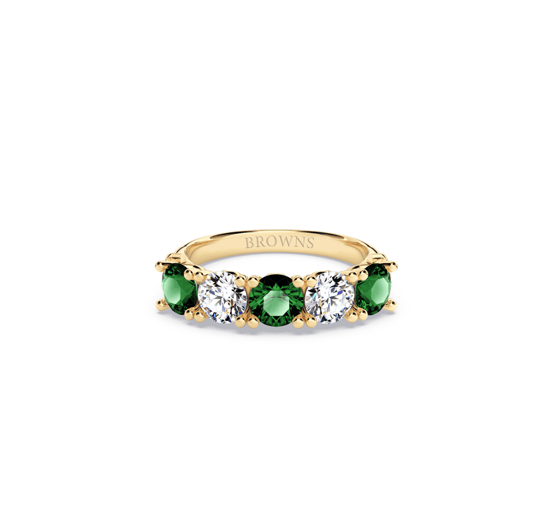Protea Emerald and Diamond Eternity Ring
