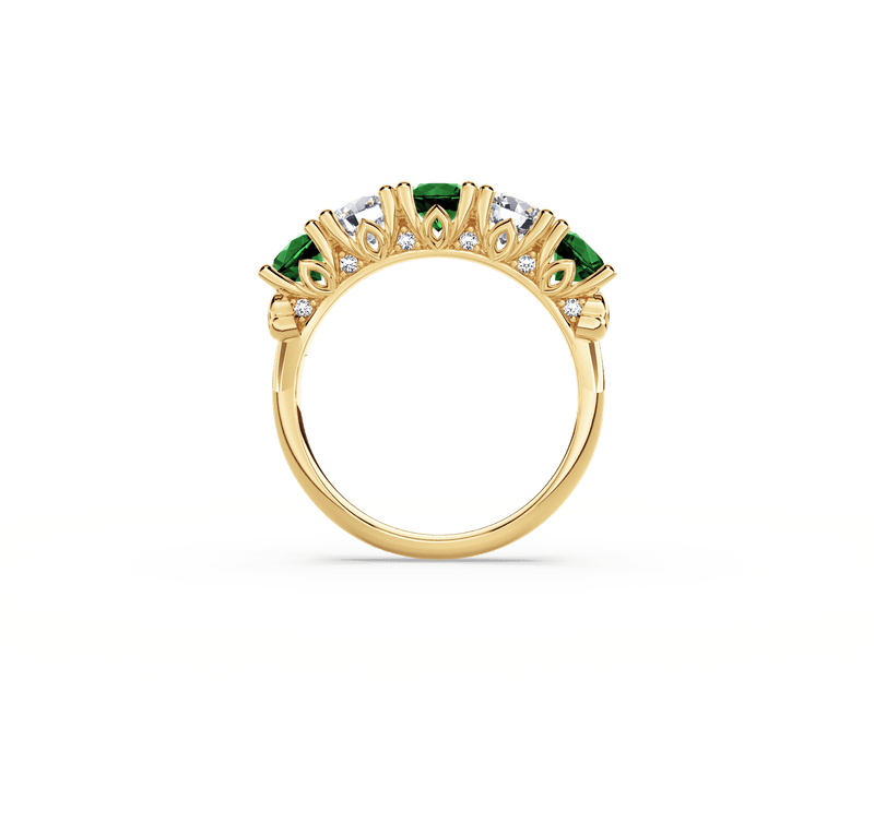 Protea Emerald and Diamond Eternity Ring