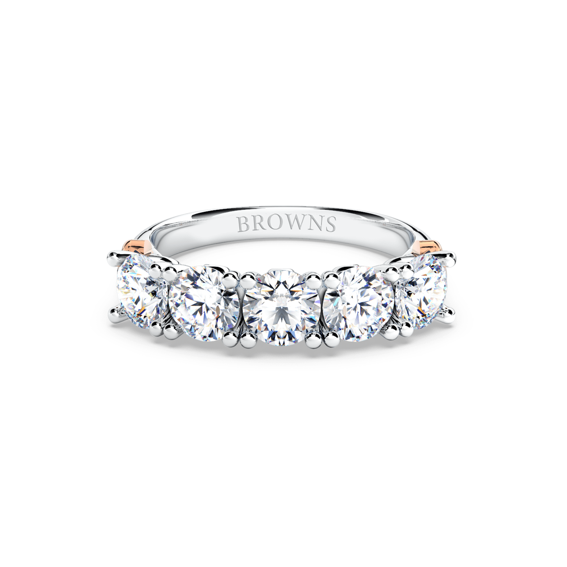 Womens Protea 5-Stone Diamond Whispering Angel Eternity Ring | Platinum ...